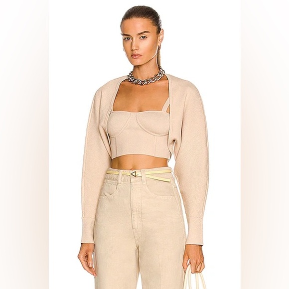 Jonathan Simkhai Viola Bustier and Cardigan Set - Picture 9 of 10